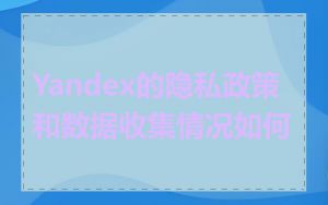 Yandex的隐私政策和数据收集情况如何