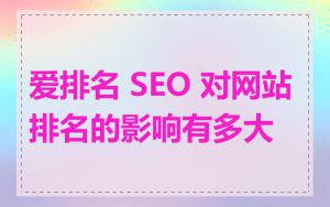 爱排名 SEO 对网站排名的影响有多大