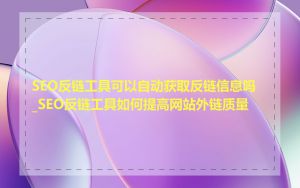 SEO反链工具可以自动获取反链信息吗_SEO反链工具如何提高网站外链质量