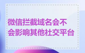 微信拦截域名会不会影响其他社交平台