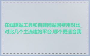 在线建站工具和自建网站网费用对比_对比几个主流建站平台,哪个更适合我