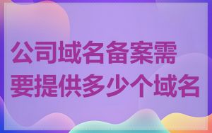 公司域名备案需要提供多少个域名