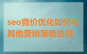 seo竞价优化如何与其他营销策略协同