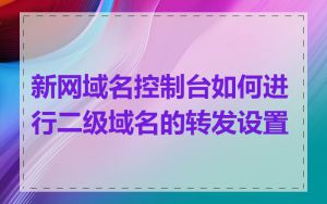 新网域名控制台如何进行二级域名的转发设置