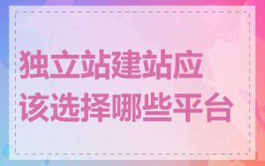 独立站建站应该选择哪些平台