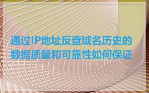 通过IP地址反查域名历史的数据质量和可靠性如何保证