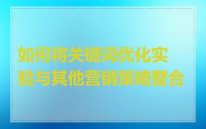 如何将关键词优化实验与其他营销策略整合