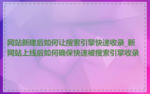 网站新建后如何让搜索引擎快速收录_新网站上线后如何确保快速被搜索引擎收录