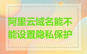 阿里云域名能不能设置隐私保护