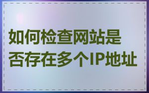 如何检查网站是否存在多个IP地址