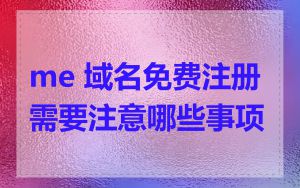 me 域名免费注册需要注意哪些事项