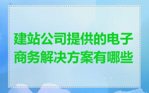 建站公司提供的电子商务解决方案有哪些