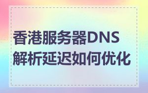 香港服务器DNS解析延迟如何优化