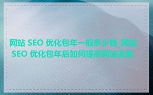 网站 SEO 优化包年一般多少钱_网站 SEO 优化包年后如何提高网站流量