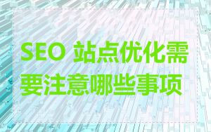 SEO 站点优化需要注意哪些事项