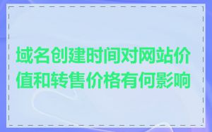 域名创建时间对网站价值和转售价格有何影响