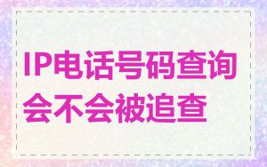 IP电话号码查询会不会被追查