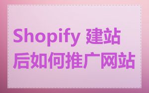 Shopify 建站后如何推广网站