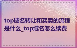 top域名转让和买卖的流程是什么_top域名怎么续费