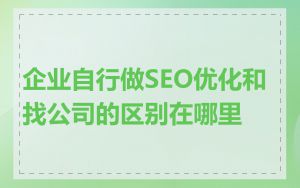 企业自行做SEO优化和找公司的区别在哪里