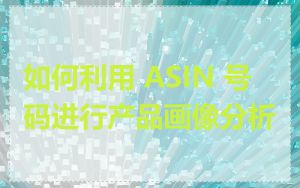 如何利用 ASIN 号码进行产品画像分析