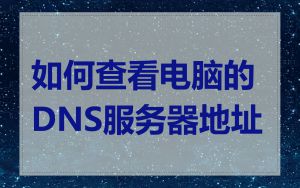 如何查看电脑的DNS服务器地址