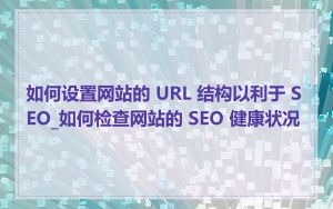 如何设置网站的 URL 结构以利于 SEO_如何检查网站的 SEO 健康状况