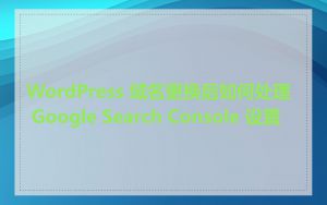 WordPress 域名更换后如何处理 Google Search Console 设置