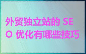 外贸独立站的 SEO 优化有哪些技巧