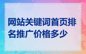 网站关键词首页排名推广价格多少