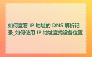 如何查看 IP 地址的 DNS 解析记录_如何使用 IP 地址查找设备位置