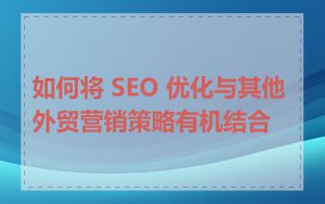 如何将 SEO 优化与其他外贸营销策略有机结合