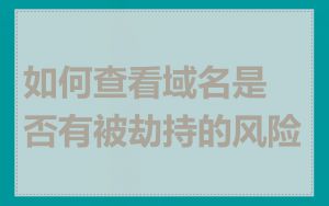 如何查看域名是否有被劫持的风险