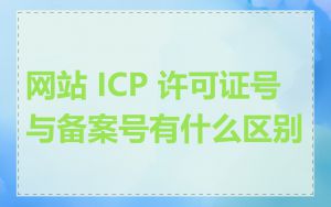 网站 ICP 许可证号与备案号有什么区别