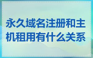 永久域名注册和主机租用有什么关系