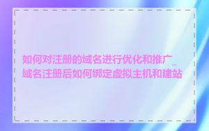 如何对注册的域名进行优化和推广_域名注册后如何绑定虚拟主机和建站