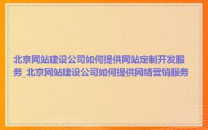 北京网站建设公司如何提供网站定制开发服务_北京网站建设公司如何提供网络营销服务