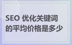 SEO 优化关键词的平均价格是多少