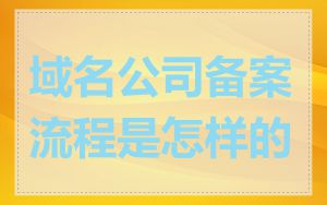 域名公司备案流程是怎样的