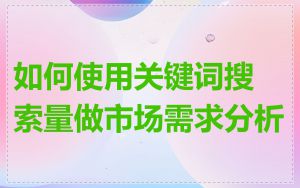 如何使用关键词搜索量做市场需求分析