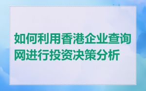 如何利用香港企业查询网进行投资决策分析