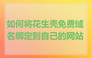 如何将花生壳免费域名绑定到自己的网站