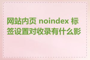 网站内页 noindex 标签设置对收录有什么影响