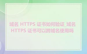 域名 HTTPS 证书如何验证_域名 HTTPS 证书可以跨域名使用吗