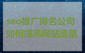 seo推广排名公司如何提高网站流量