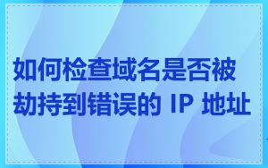 如何检查域名是否被劫持到错误的 IP 地址