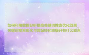 如何利用数据分析提高关键词搜索优化效果_关键词搜索优化与网站转化率提升有什么联系