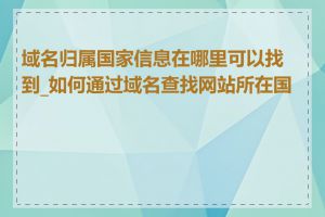 域名归属国家信息在哪里可以找到_如何通过域名查找网站所在国家