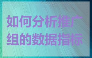 如何分析推广组的数据指标