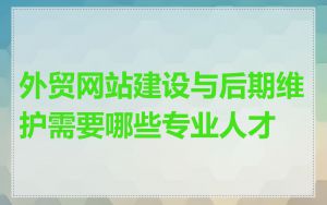 外贸网站建设与后期维护需要哪些专业人才